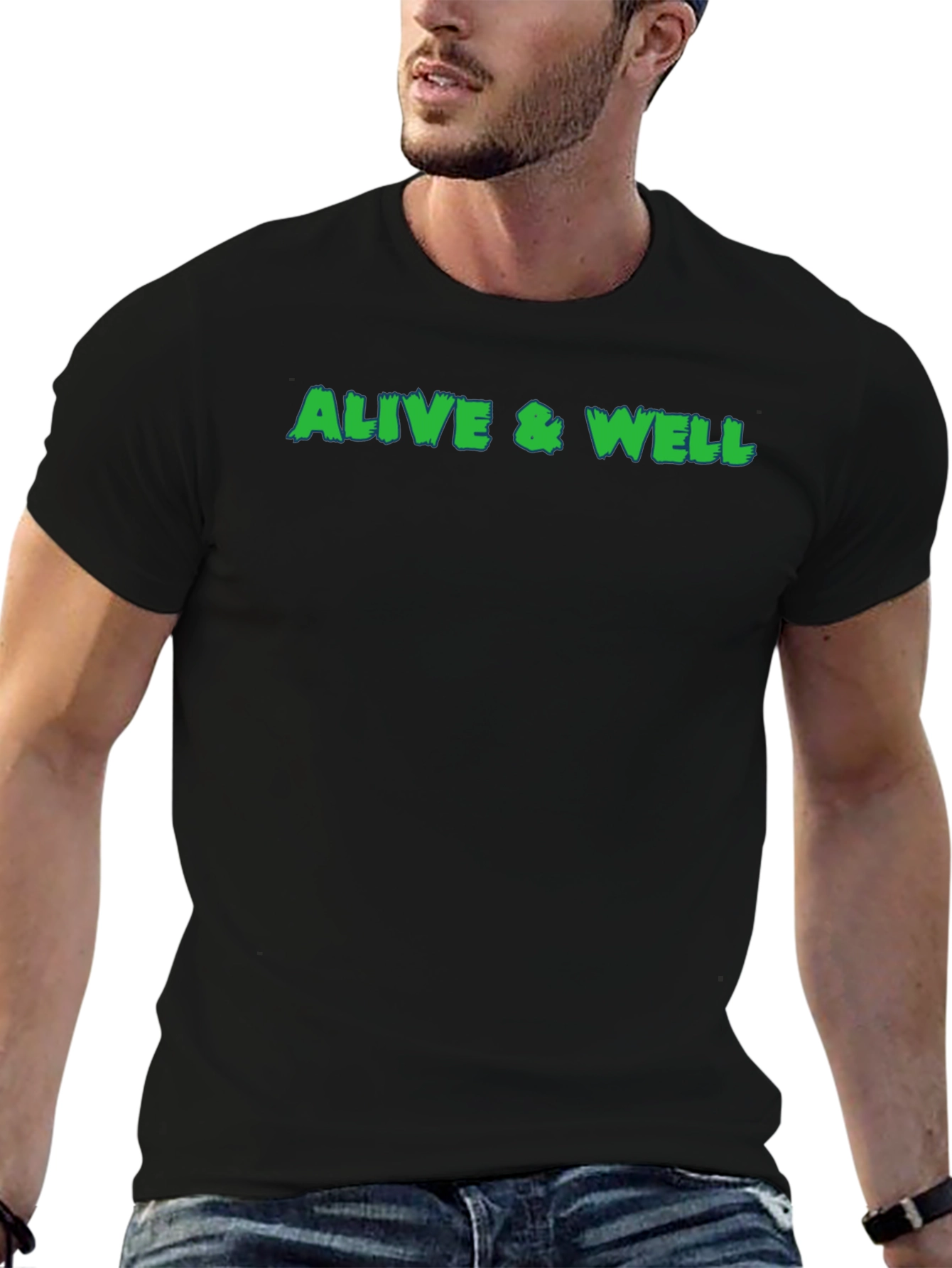 Alive & Well Graphic Tee - Black Cotton T-Shirt