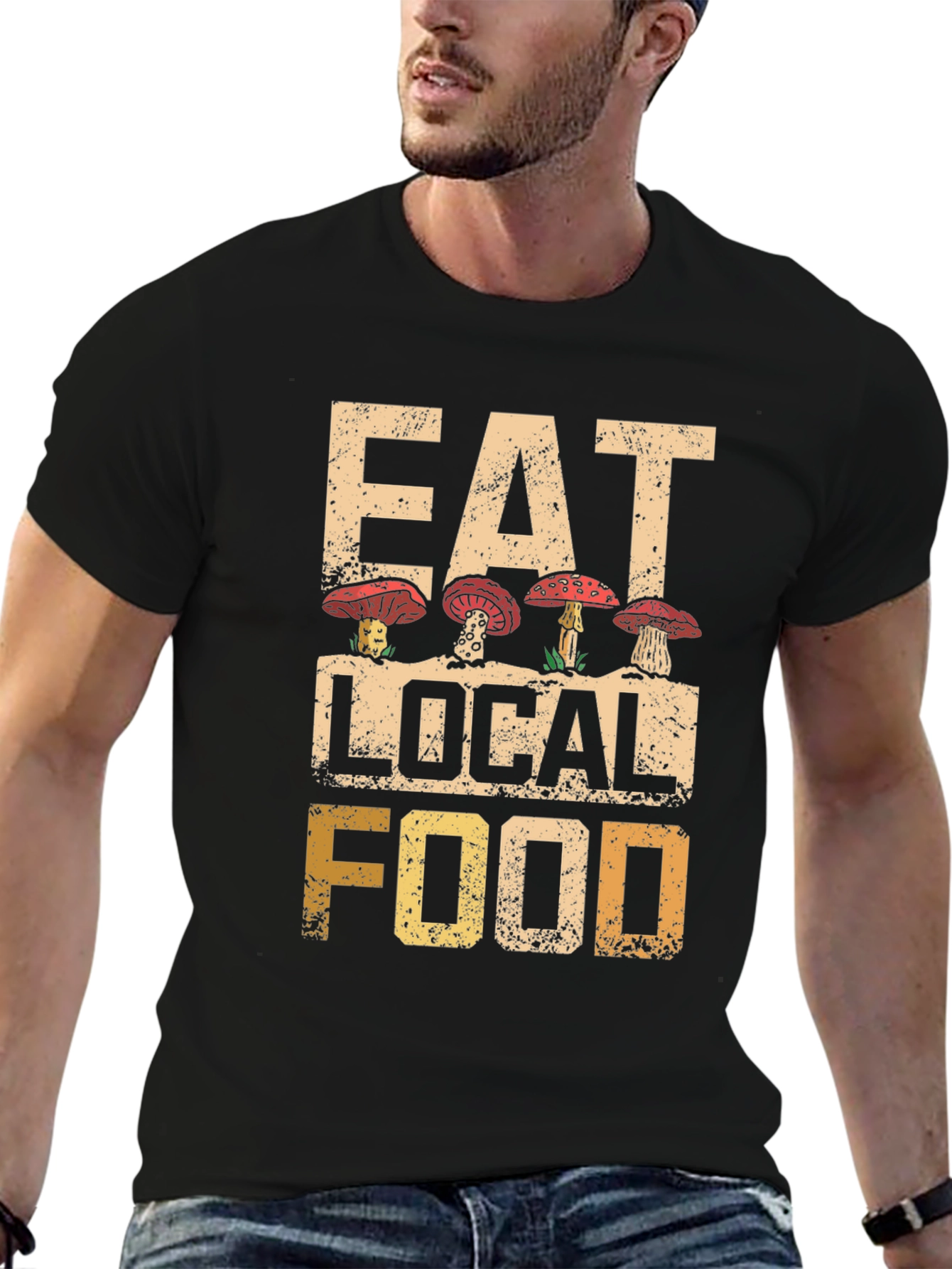 Eat Local Food Mushroom T-Shirt