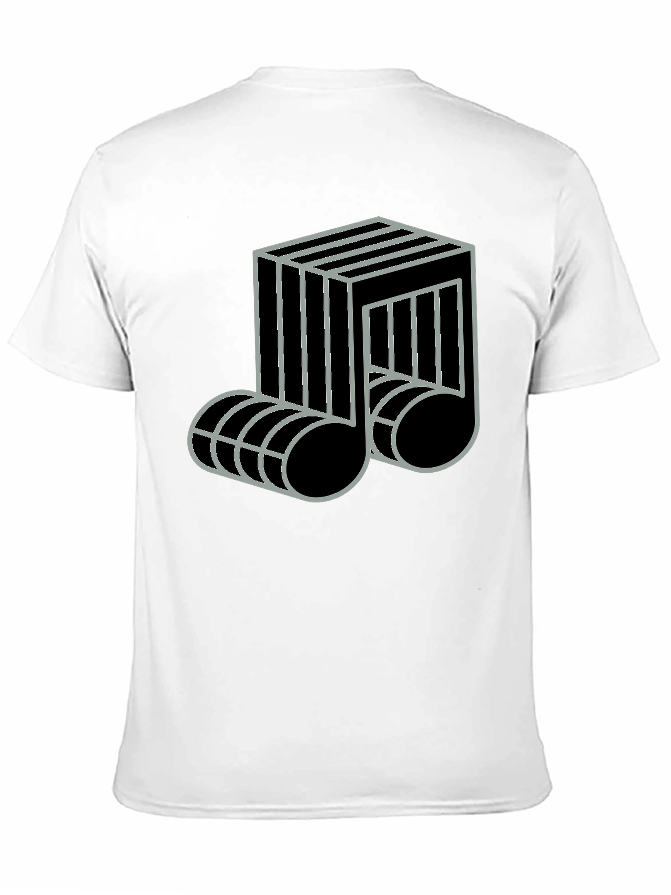 Geometric Music Note Graphic Tee - Modern Design