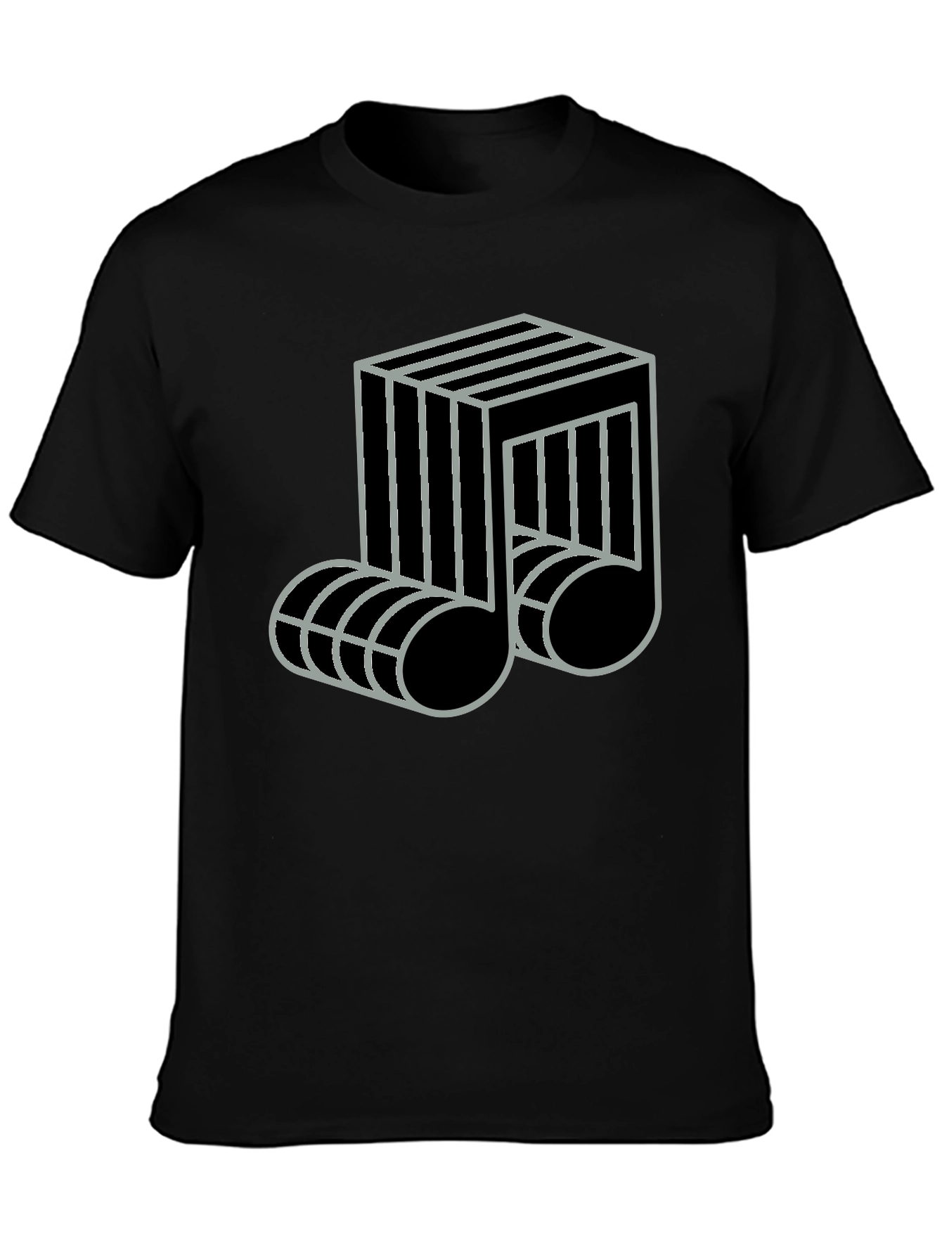 Geometric Music Note Graphic Tee - Modern Design