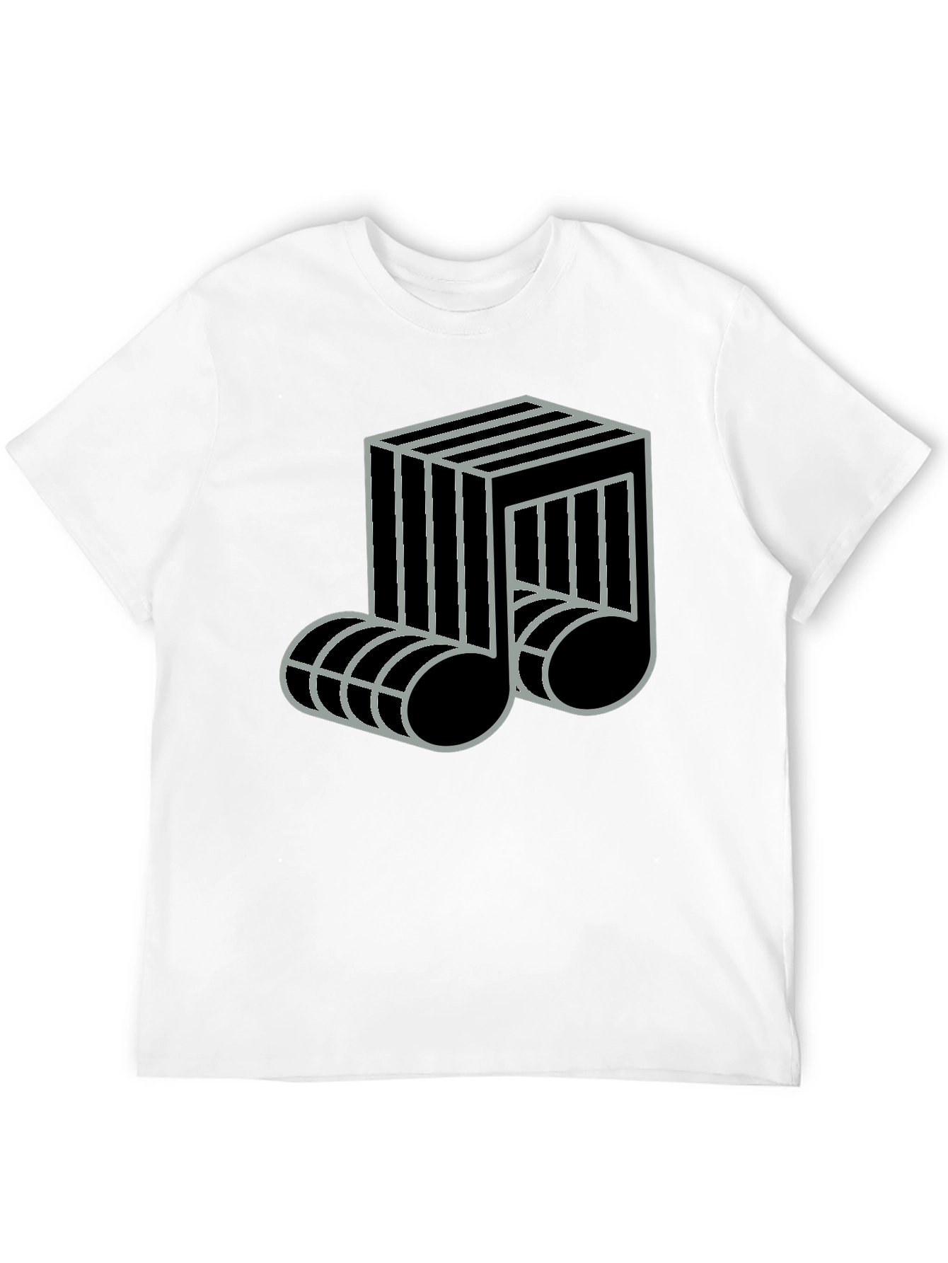 Geometric Music Note Graphic Tee - Modern Design