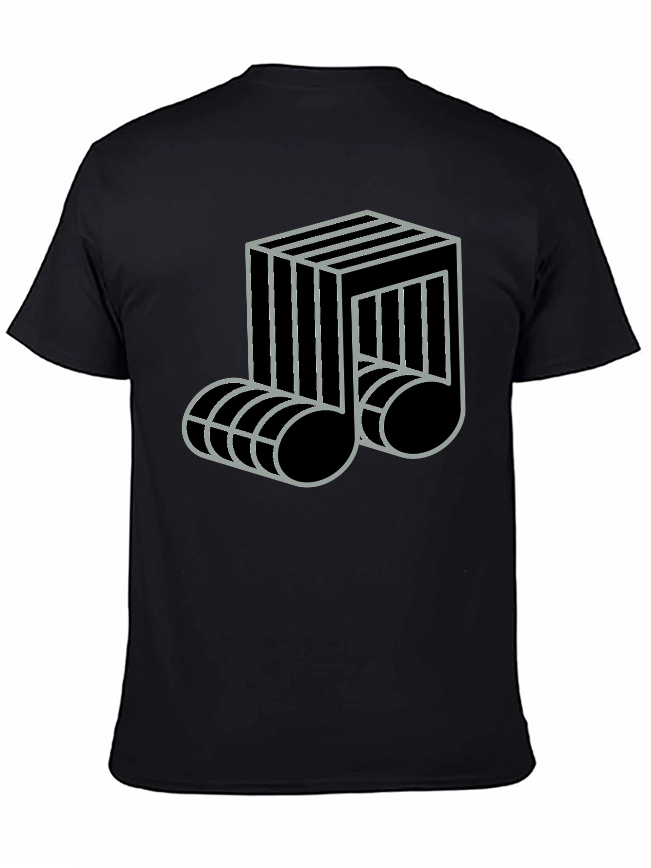 Geometric Music Note Graphic Tee - Modern Design