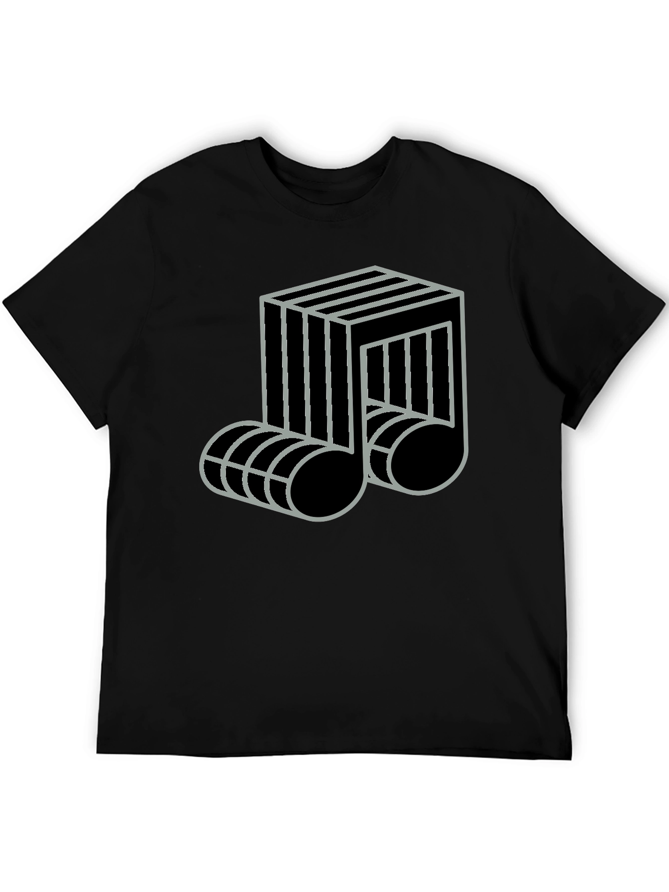 Geometric Music Note Graphic Tee - Modern Design
