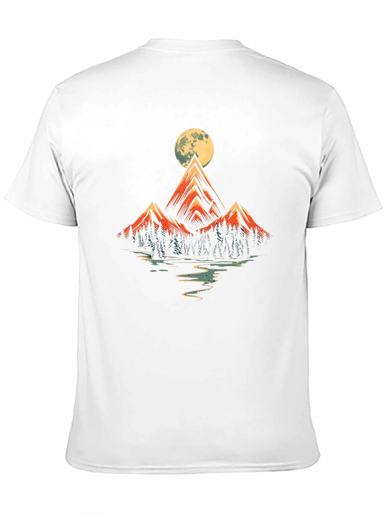 Mountain Moon Graphic Tee - Black Cotton Blend