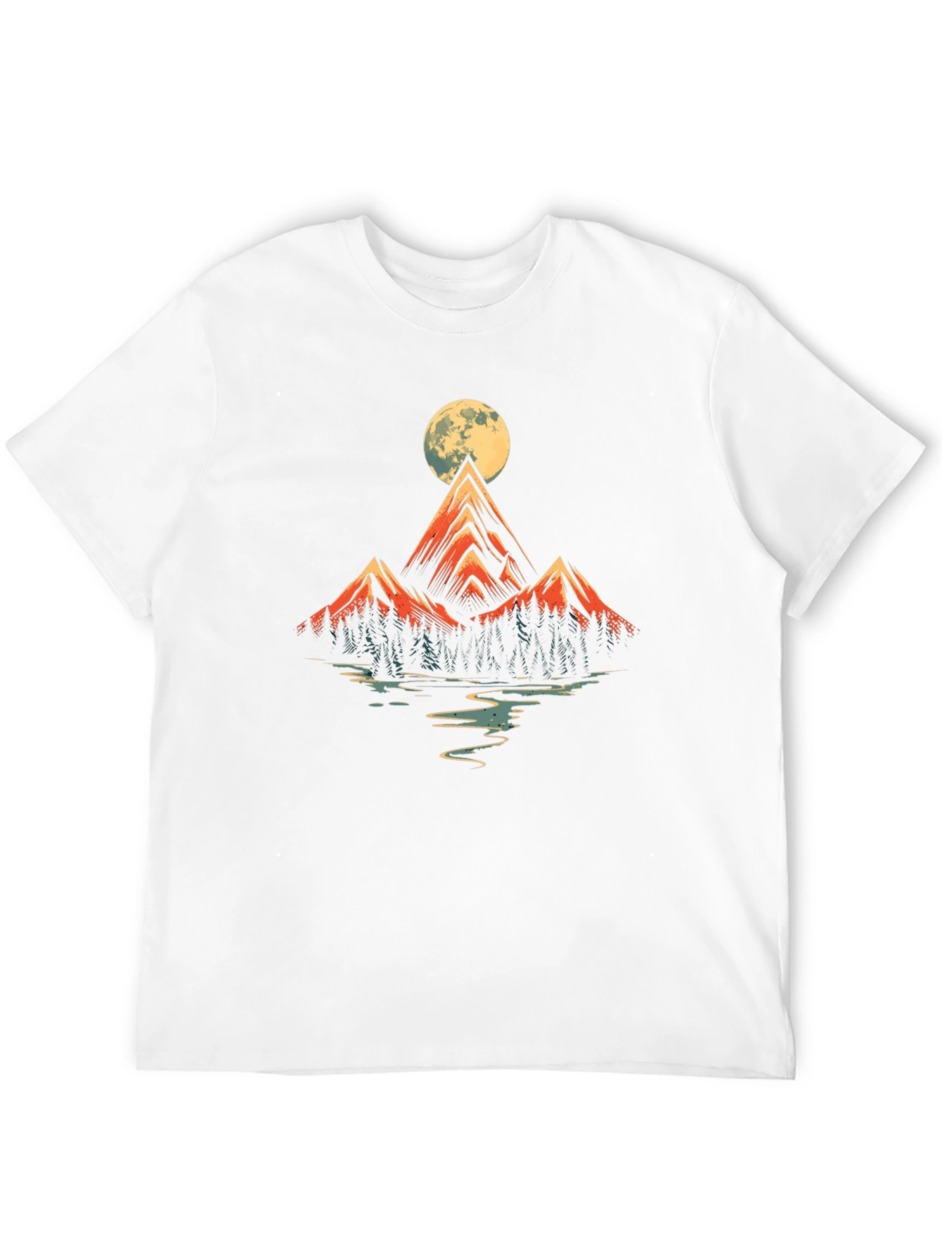 Mountain Moon Graphic Tee - Black Cotton Blend