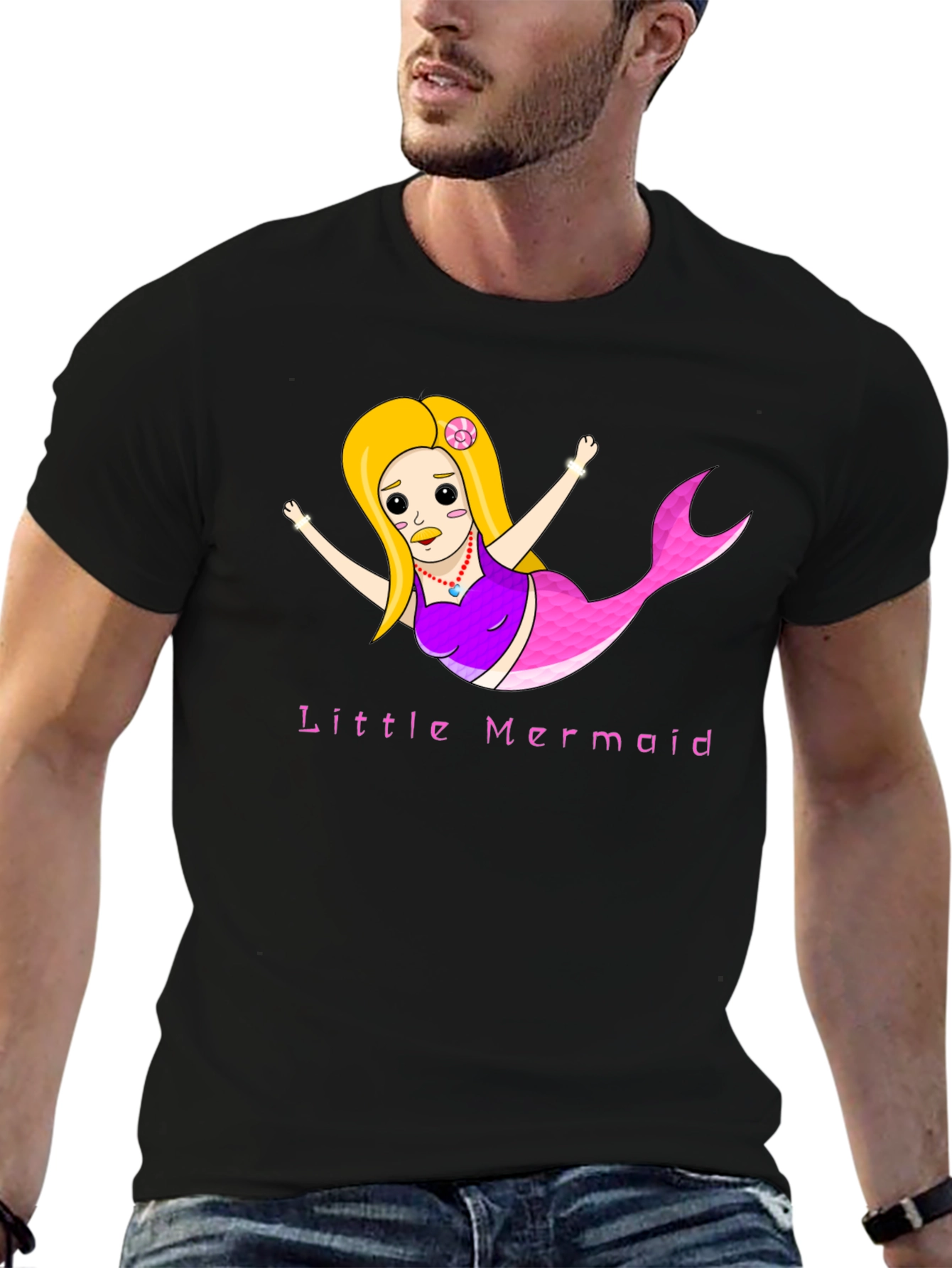 Little Mermaid Graphic Tee - Black
