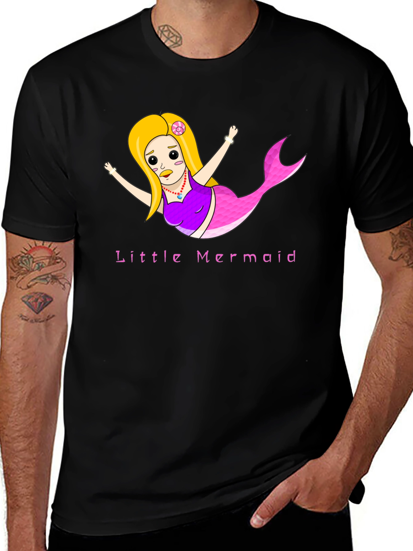 Little Mermaid Graphic Tee - Black