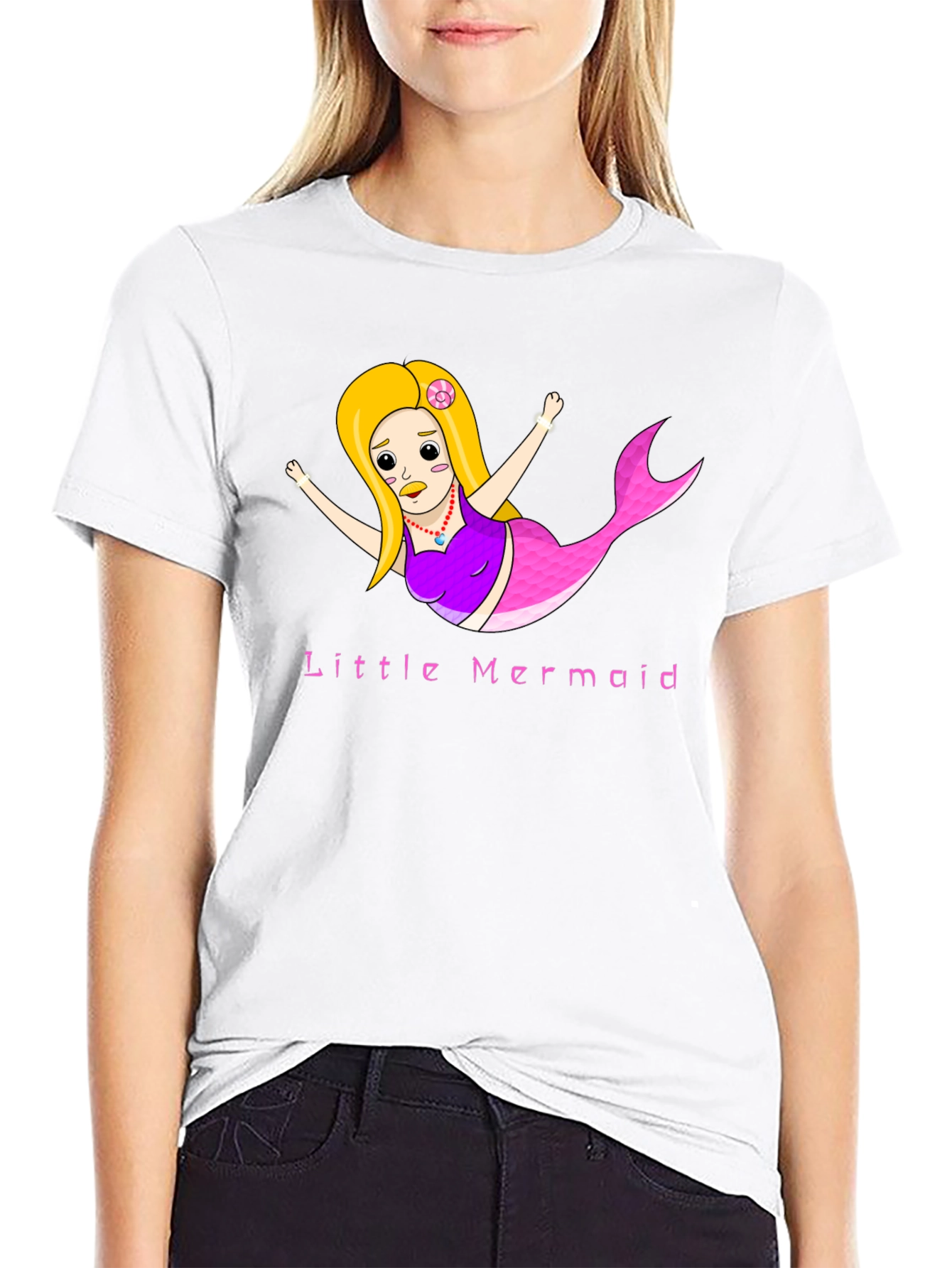 Little Mermaid Graphic Tee - Black