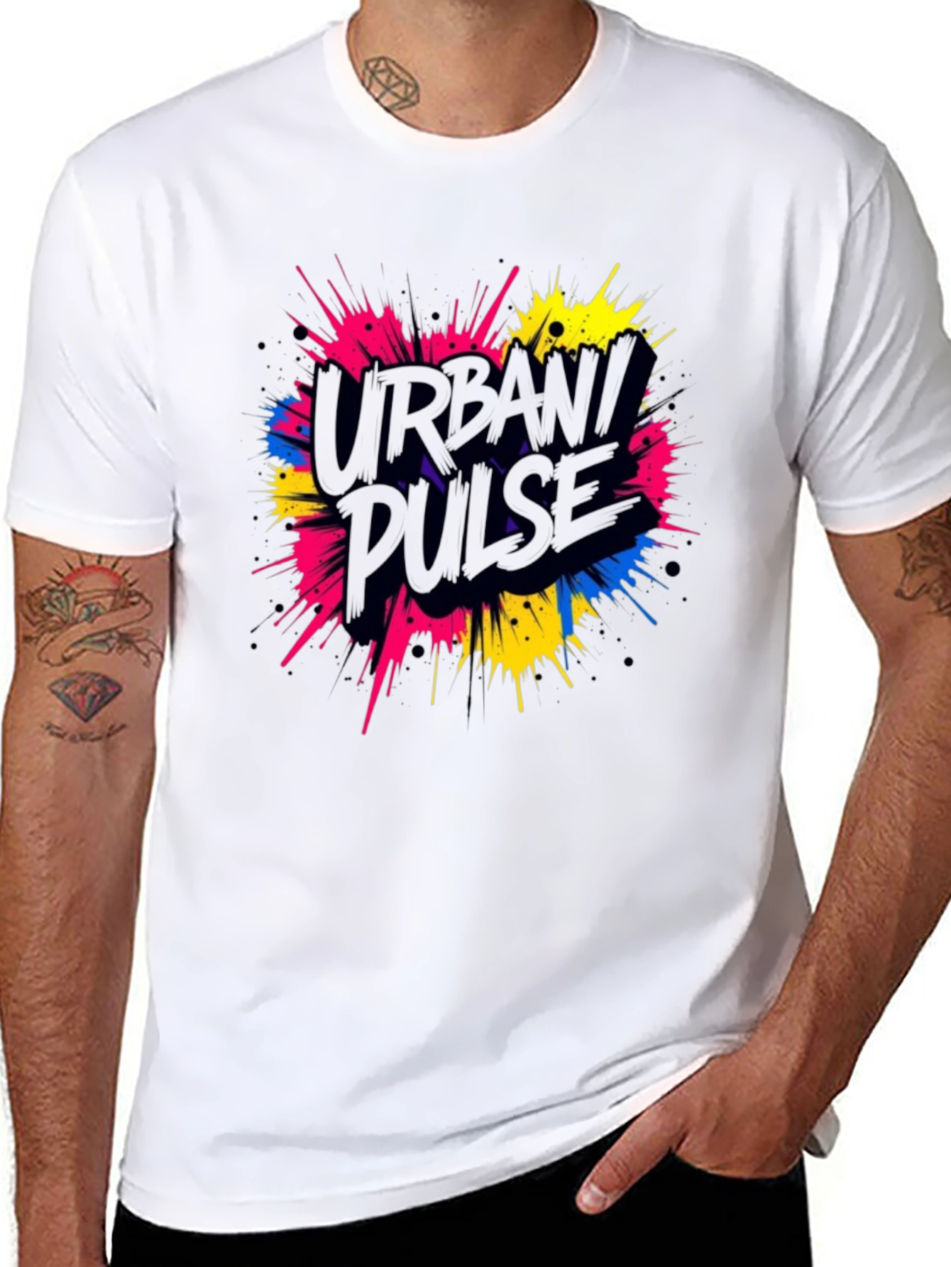 Urban Pulse Graphic Tee - Trendy Black T-Shirt