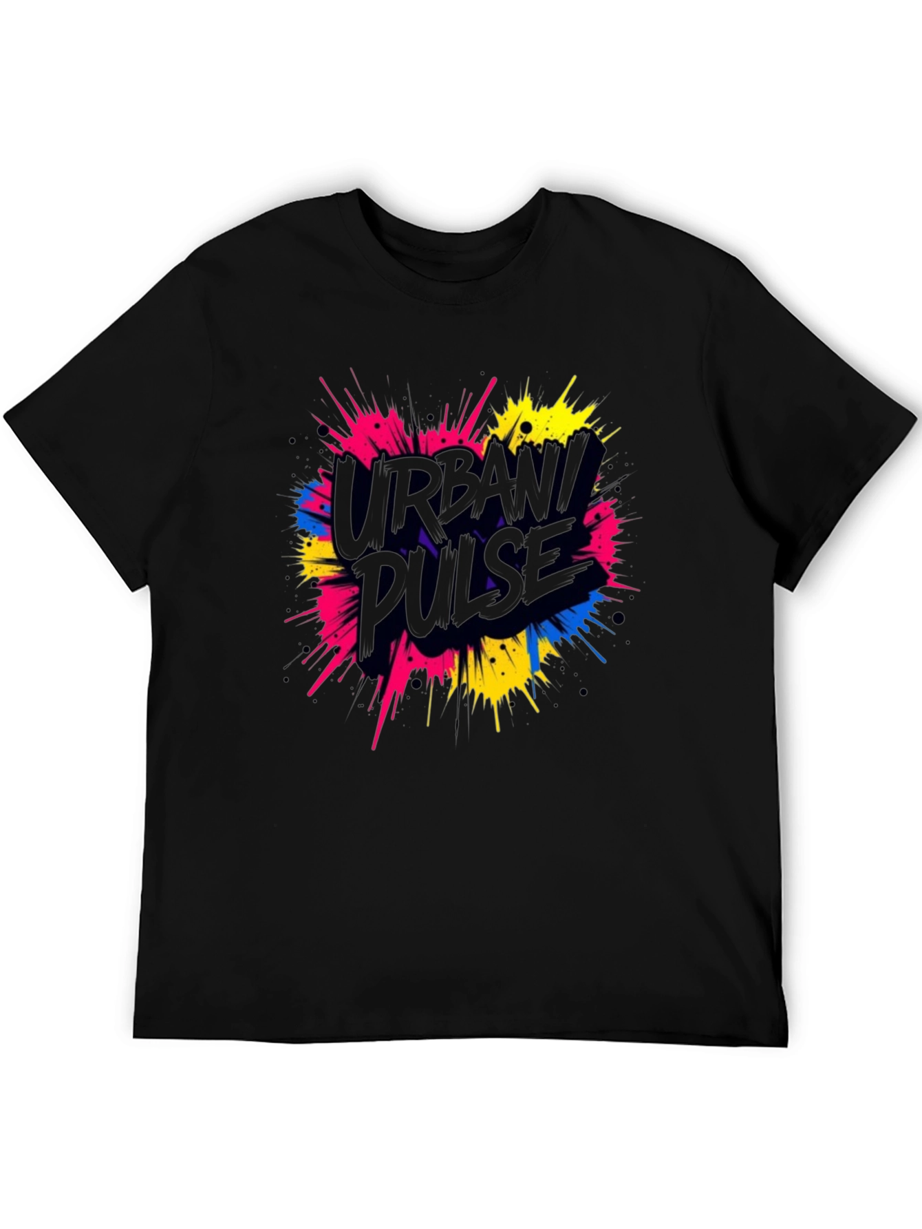 Urban Pulse Graphic Tee - Trendy Black T-Shirt