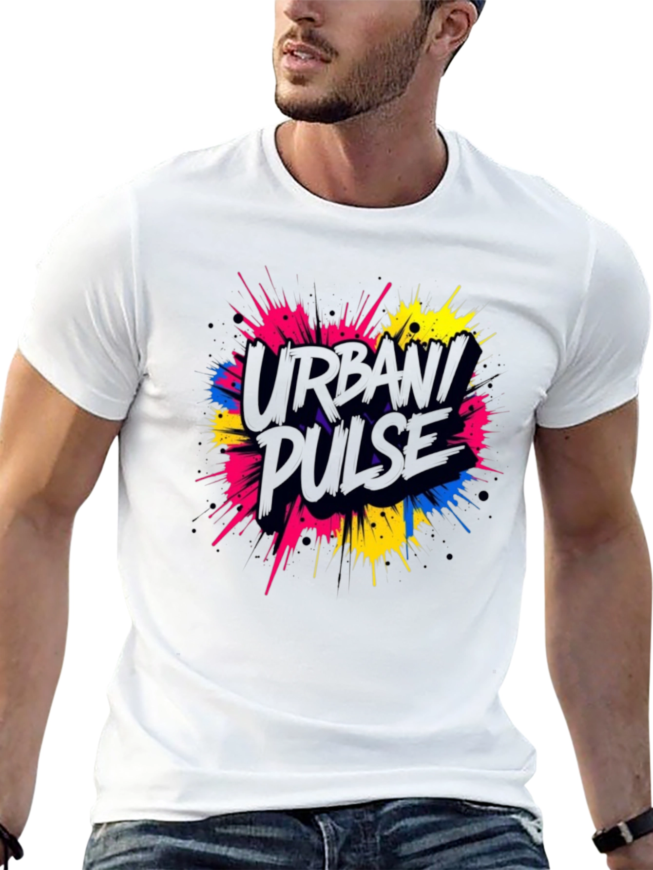 Urban Pulse Graphic Tee - Trendy Black T-Shirt