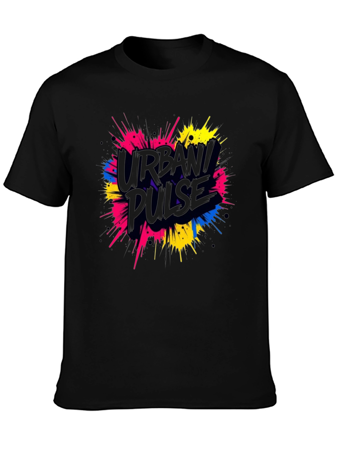 Urban Pulse Graphic Tee - Trendy Black T-Shirt