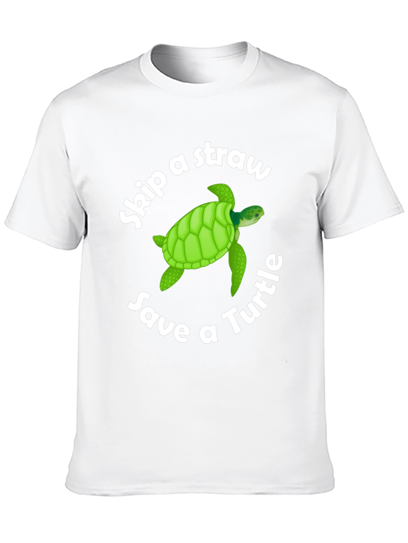Skip a Straw Save a Turtle Black T-Shirt