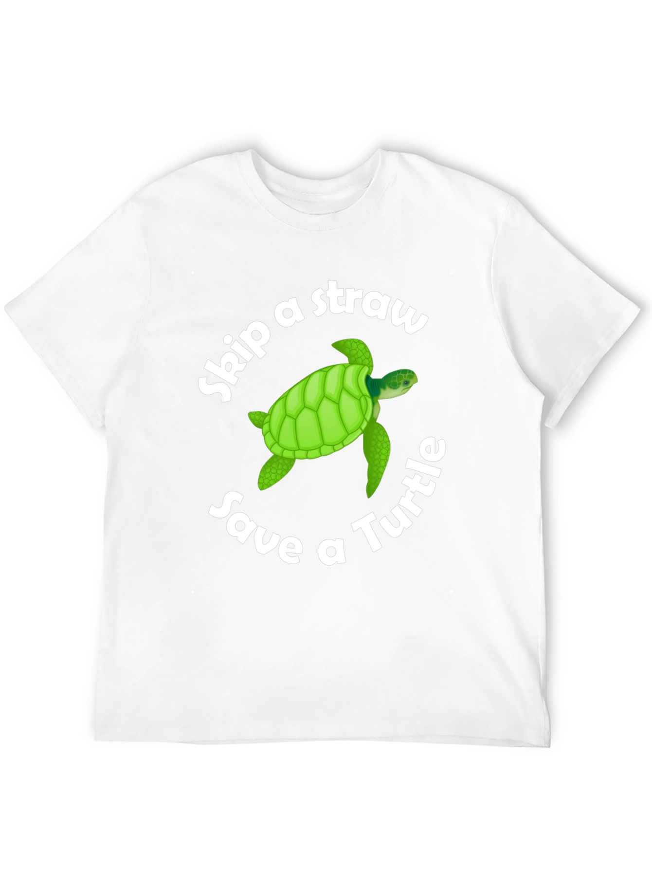 Skip a Straw Save a Turtle Black T-Shirt