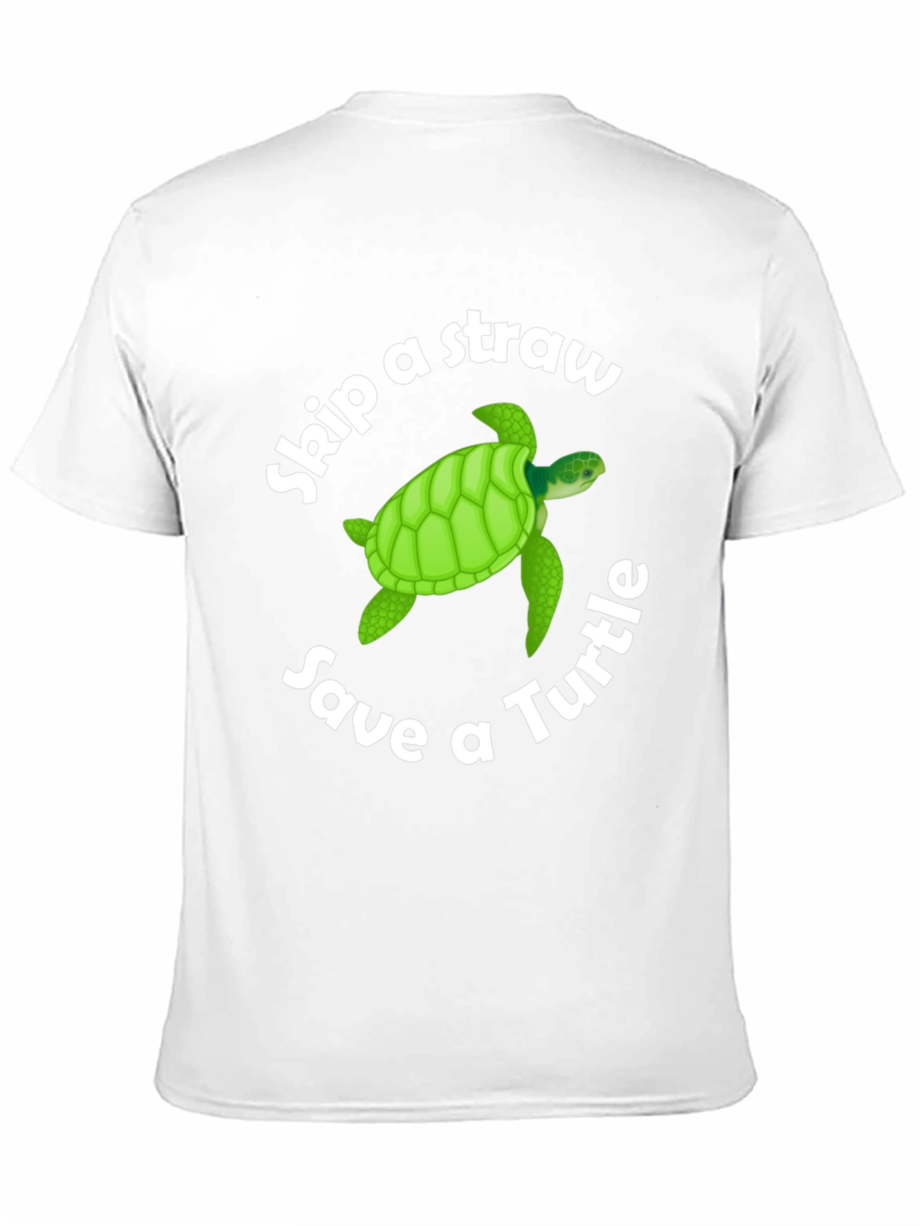 Skip a Straw Save a Turtle Black T-Shirt