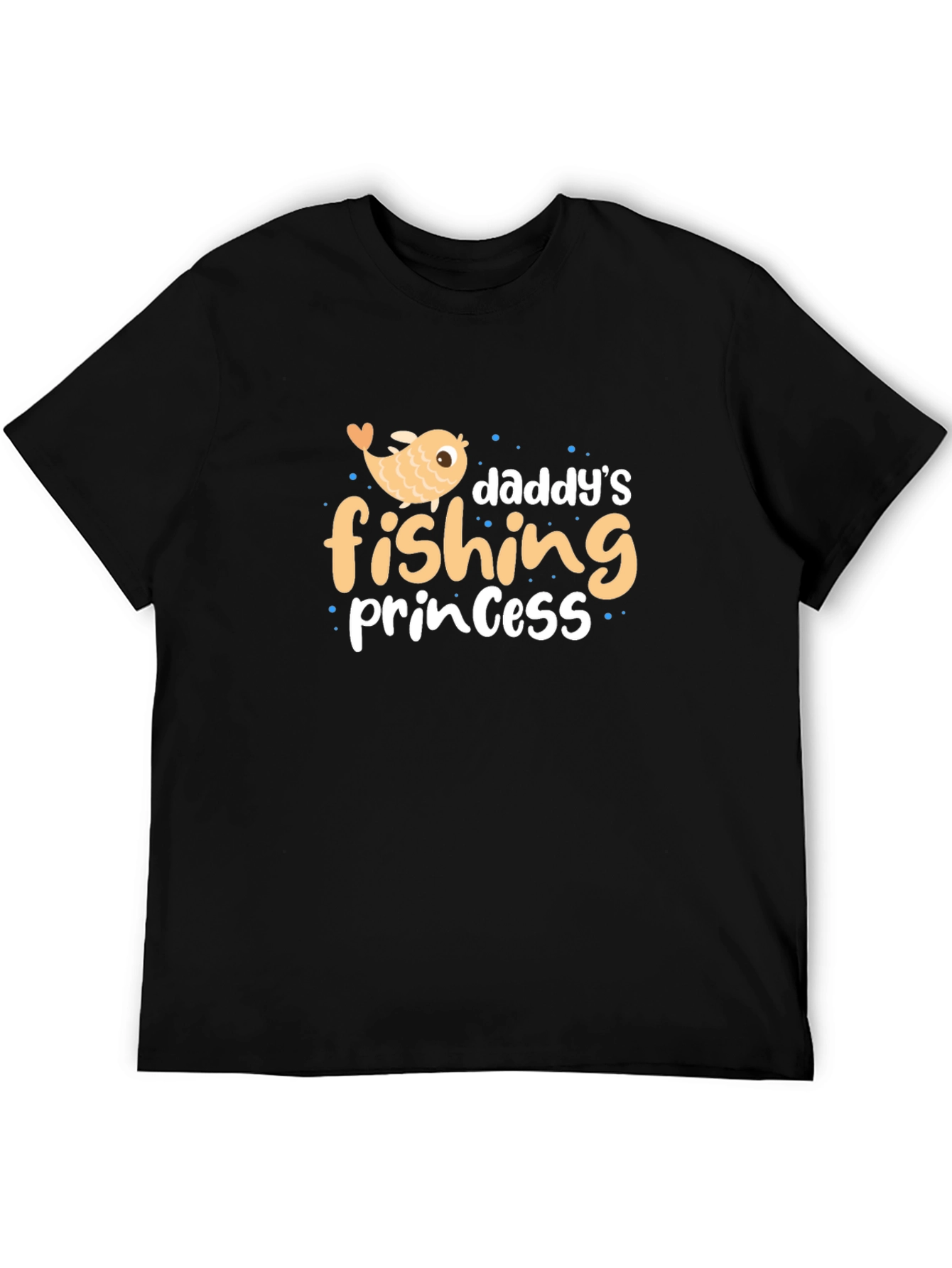 Daddys Fishing Princess Black T-Shirt
