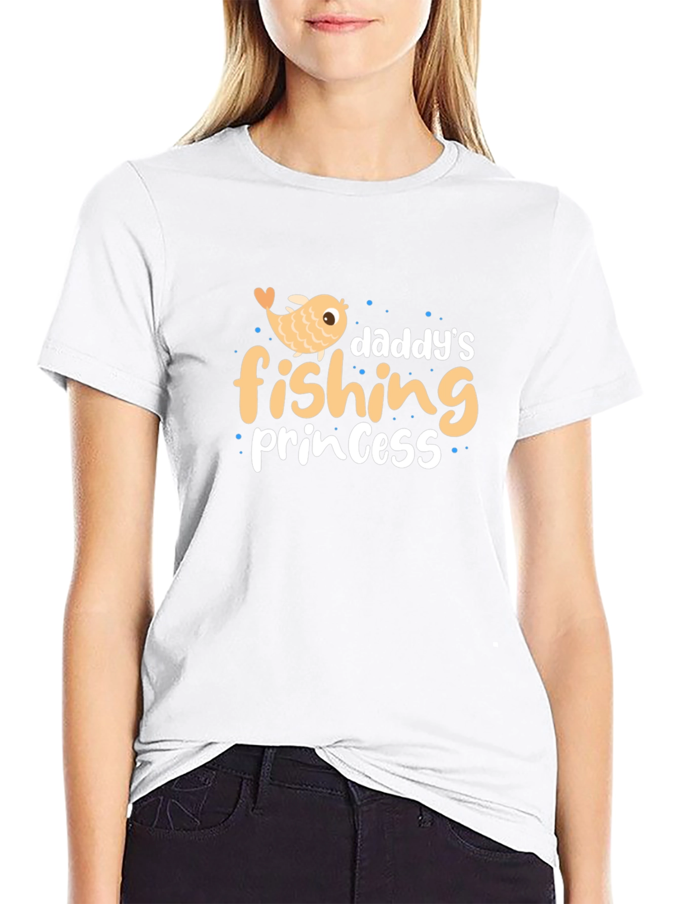 Daddys Fishing Princess Black T-Shirt