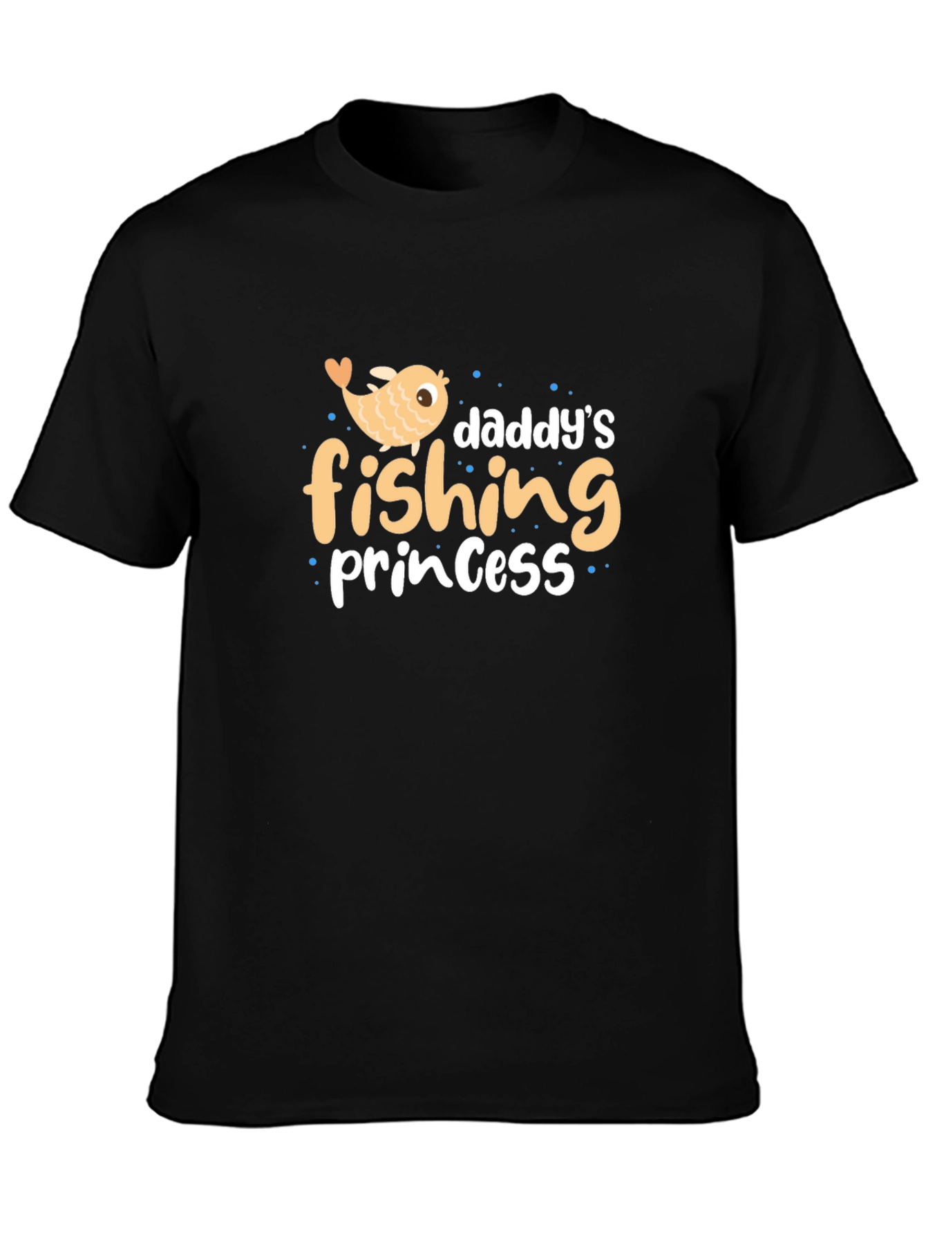 Daddys Fishing Princess Black T-Shirt