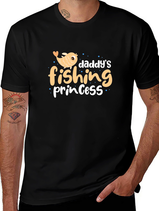 Daddys Fishing Princess Black T-Shirt