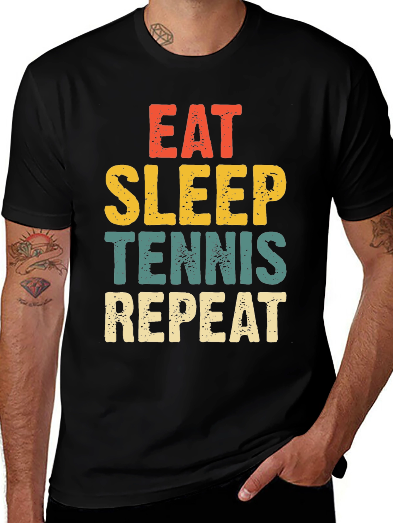 Eat Sleep Tennis Repeat Graphic T-Shirt