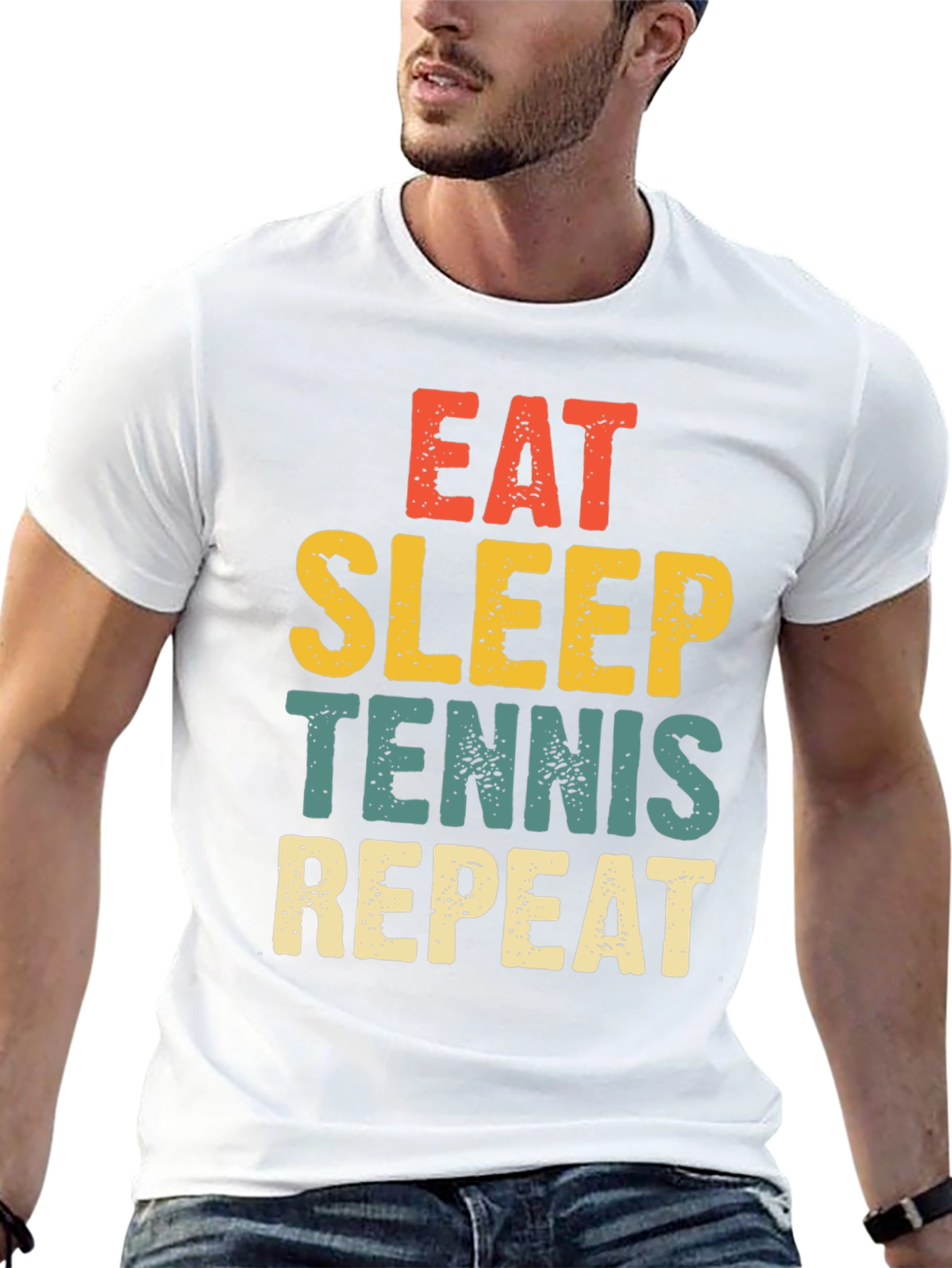 Eat Sleep Tennis Repeat Graphic T-Shirt