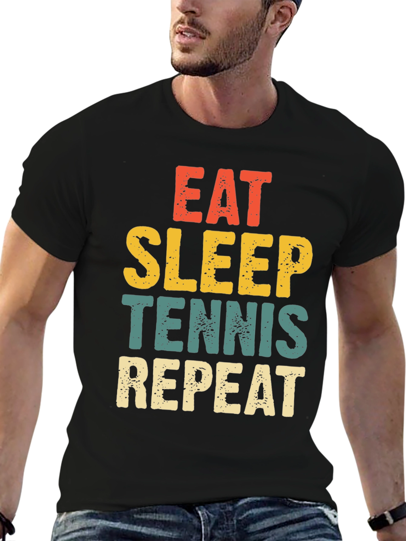 Eat Sleep Tennis Repeat Graphic T-Shirt
