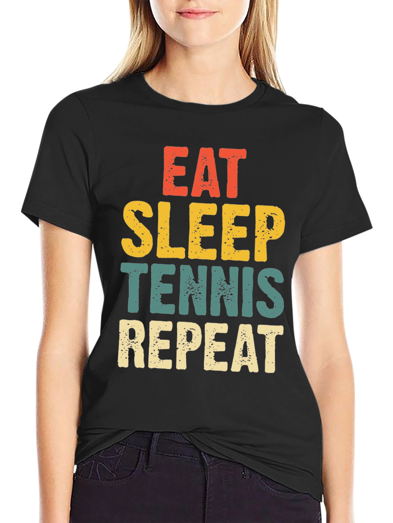 Eat Sleep Tennis Repeat Graphic T-Shirt