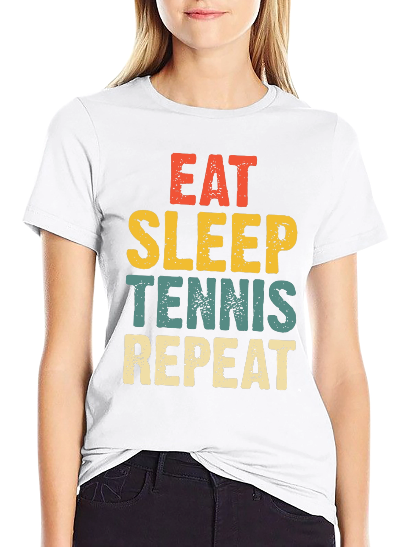 Eat Sleep Tennis Repeat Graphic T-Shirt