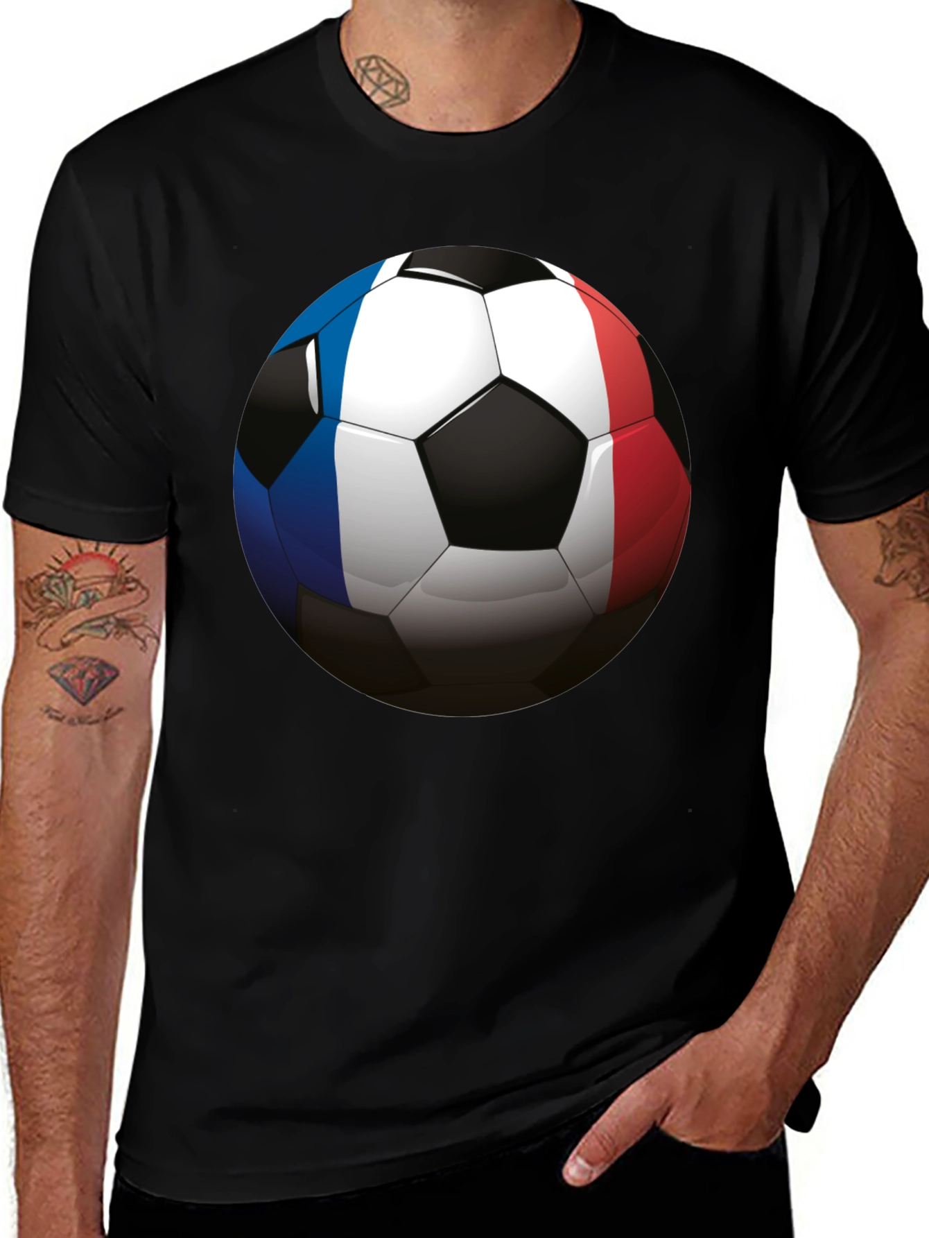 France Soccer Ball T-Shirt - Black