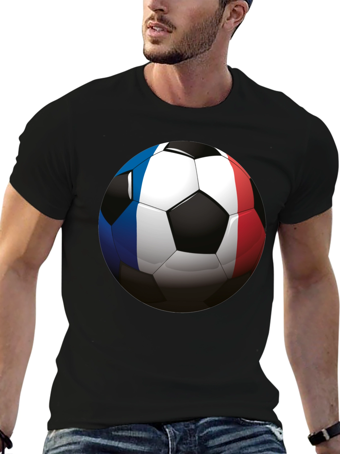 France Soccer Ball T-Shirt - Black