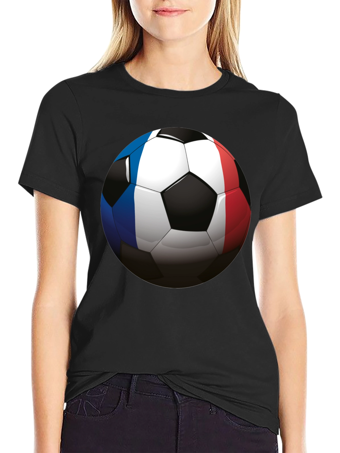 France Soccer Ball T-Shirt - Black