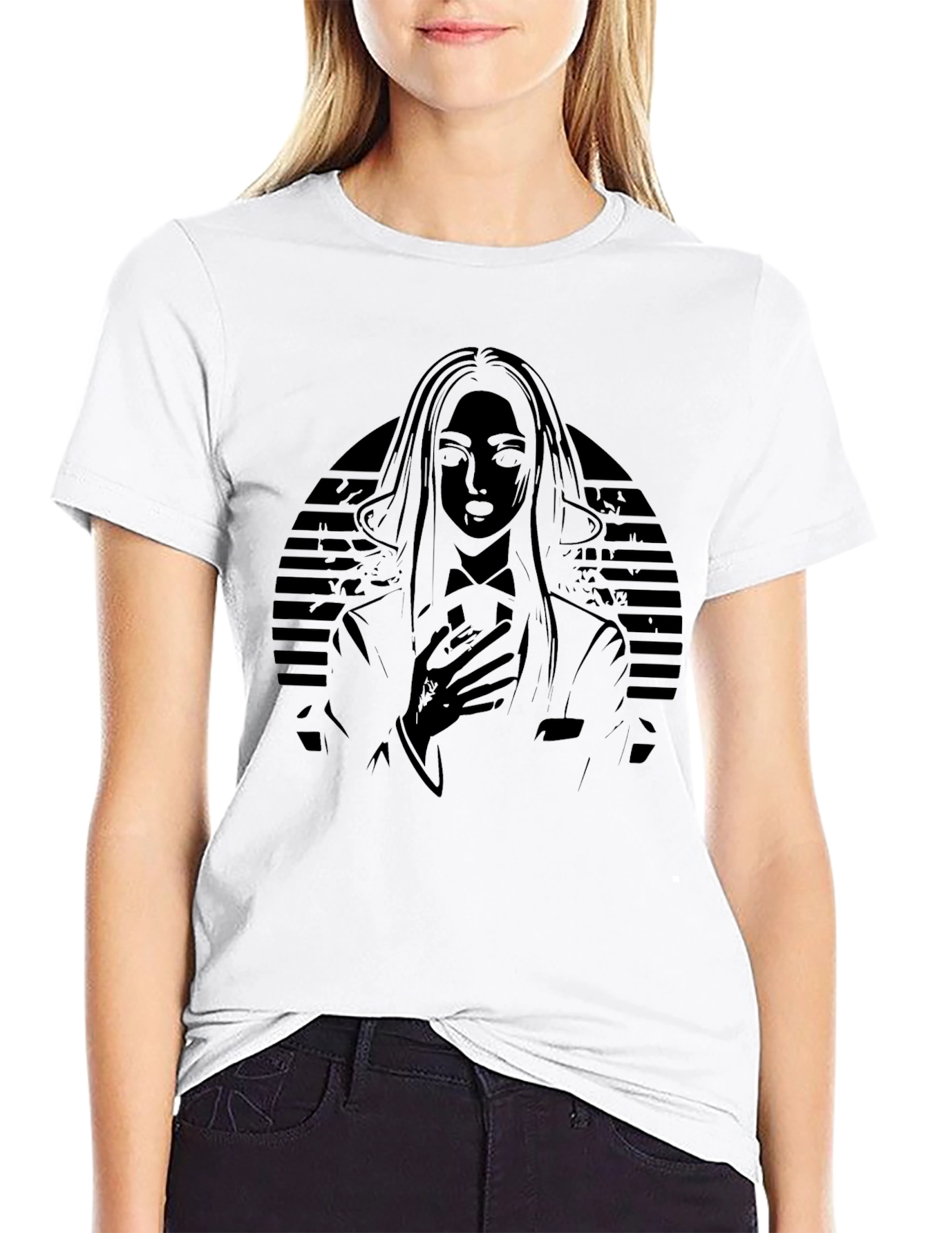 Striking Silhouette Graphic Black T-Shirt