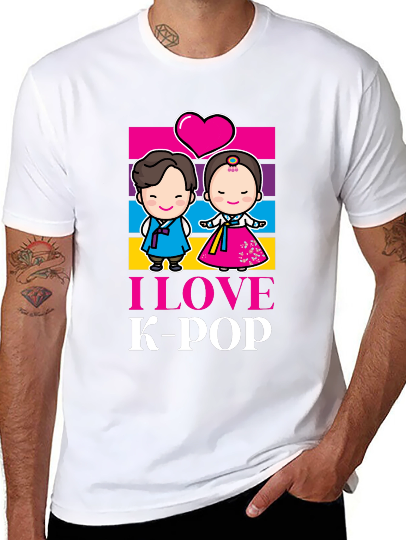 I Love K-Pop Graphic T-Shirt Korean Music Tee