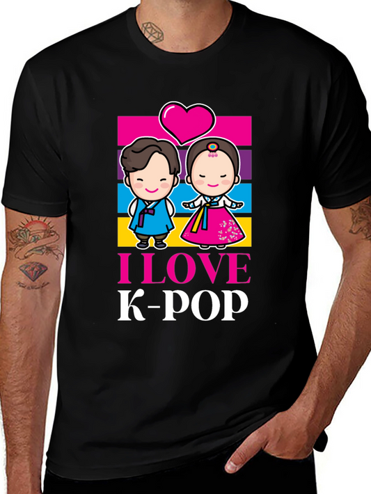 I Love K-Pop Graphic T-Shirt Korean Music Tee