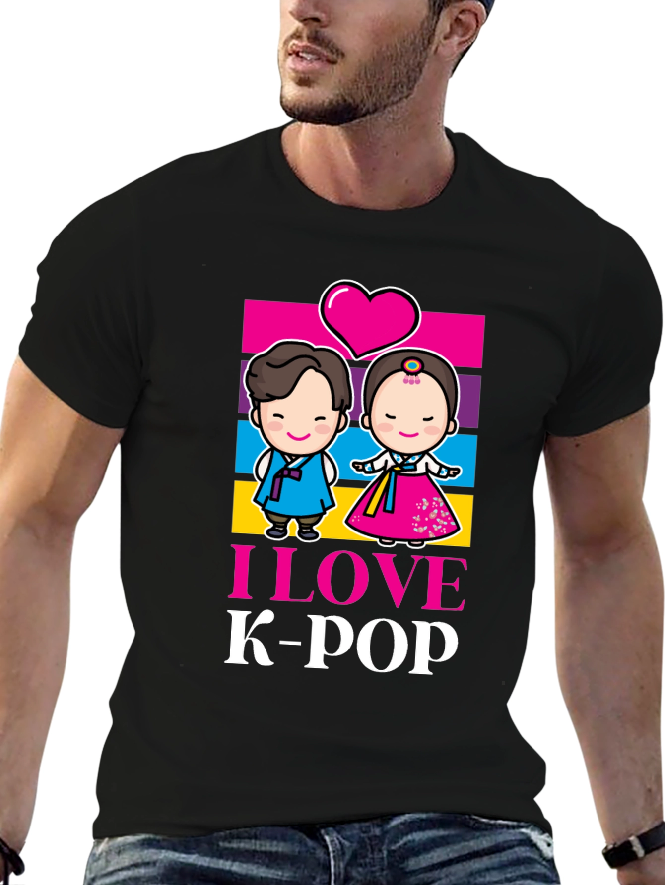 I Love K-Pop Graphic T-Shirt Korean Music Tee