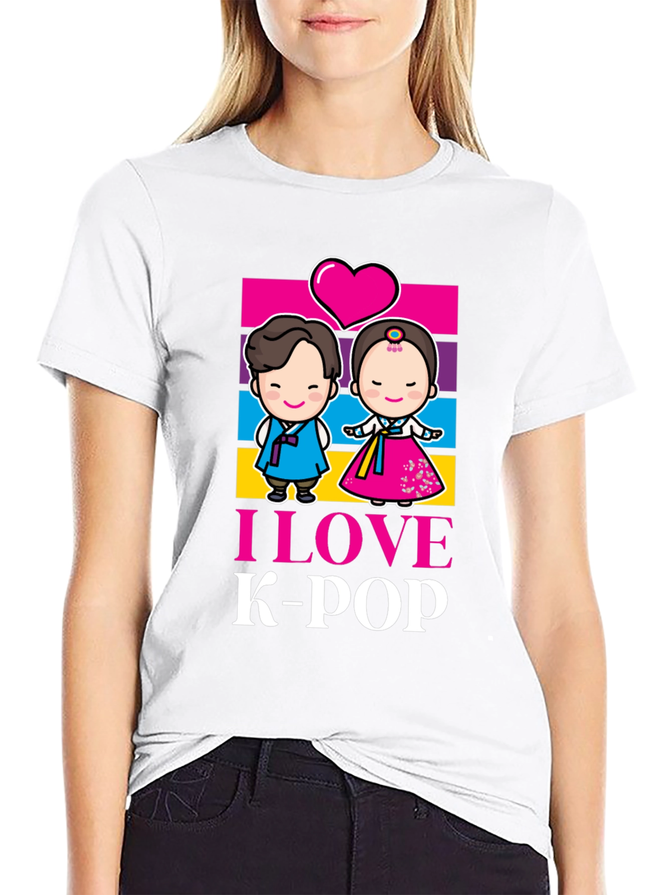I Love K-Pop Graphic T-Shirt Korean Music Tee