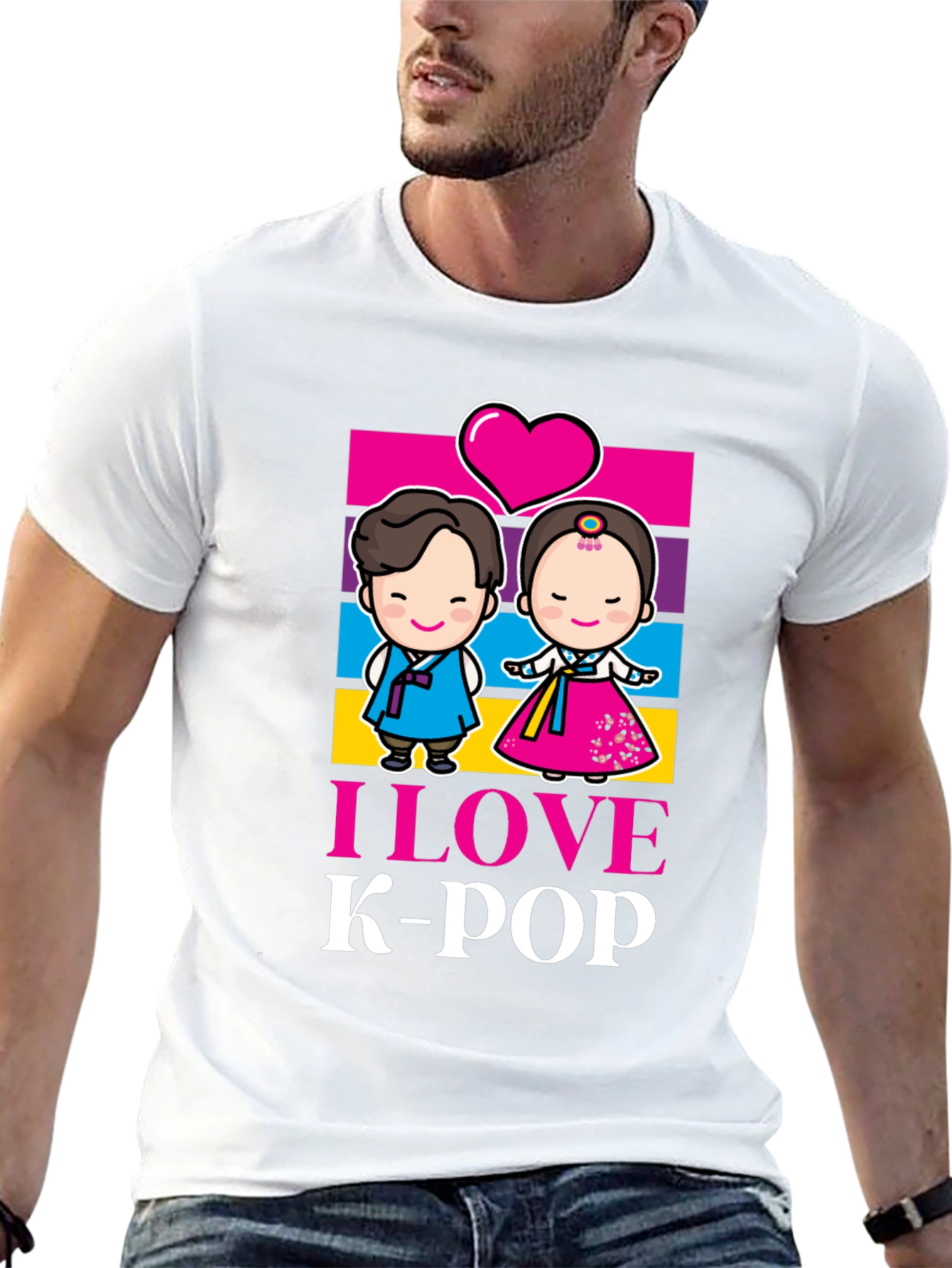 I Love K-Pop Graphic T-Shirt Korean Music Tee