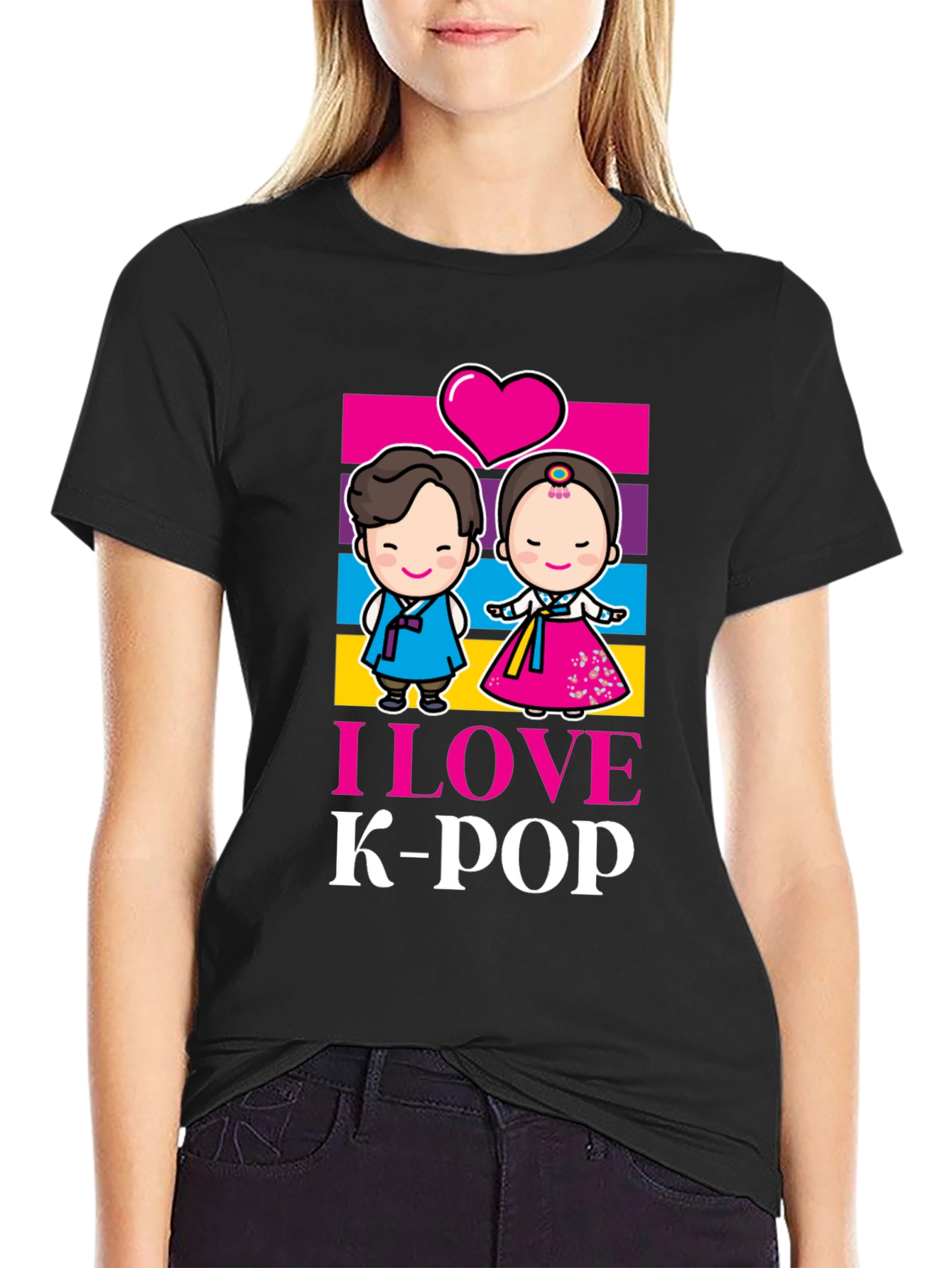I Love K-Pop Graphic T-Shirt Korean Music Tee