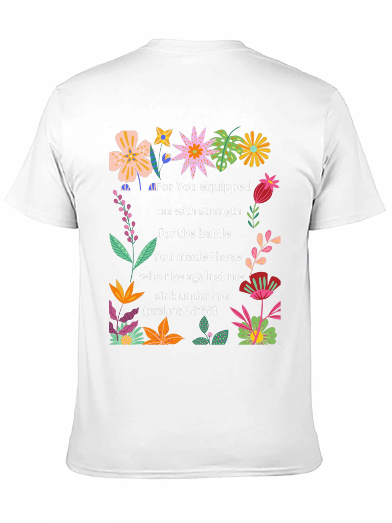Floral Psalms Verse Black T-Shirt
