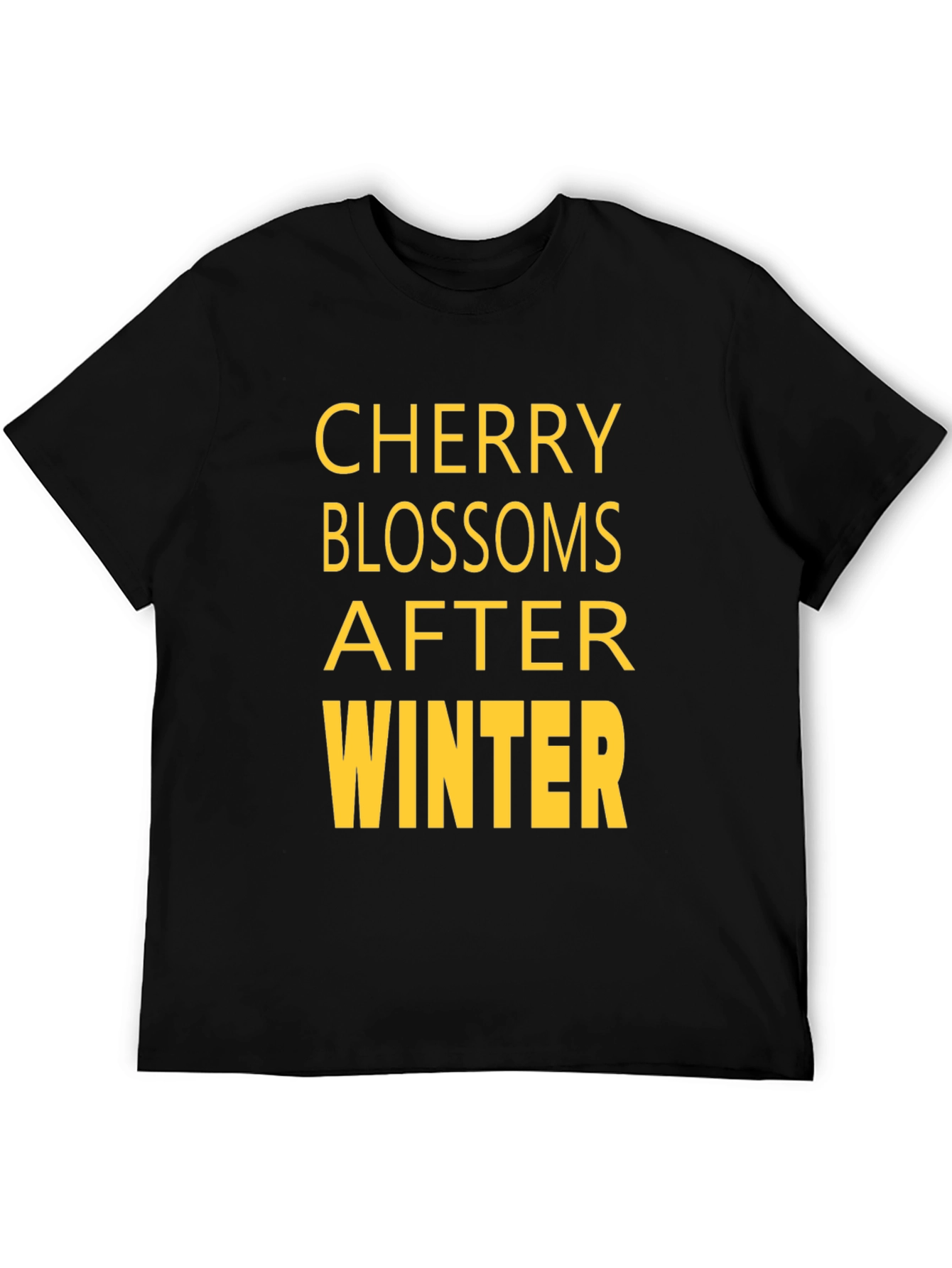 Cherry Blossoms After Winter Black T-Shirt