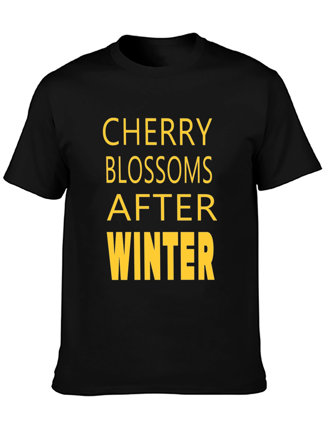 Cherry Blossoms After Winter Black T-Shirt