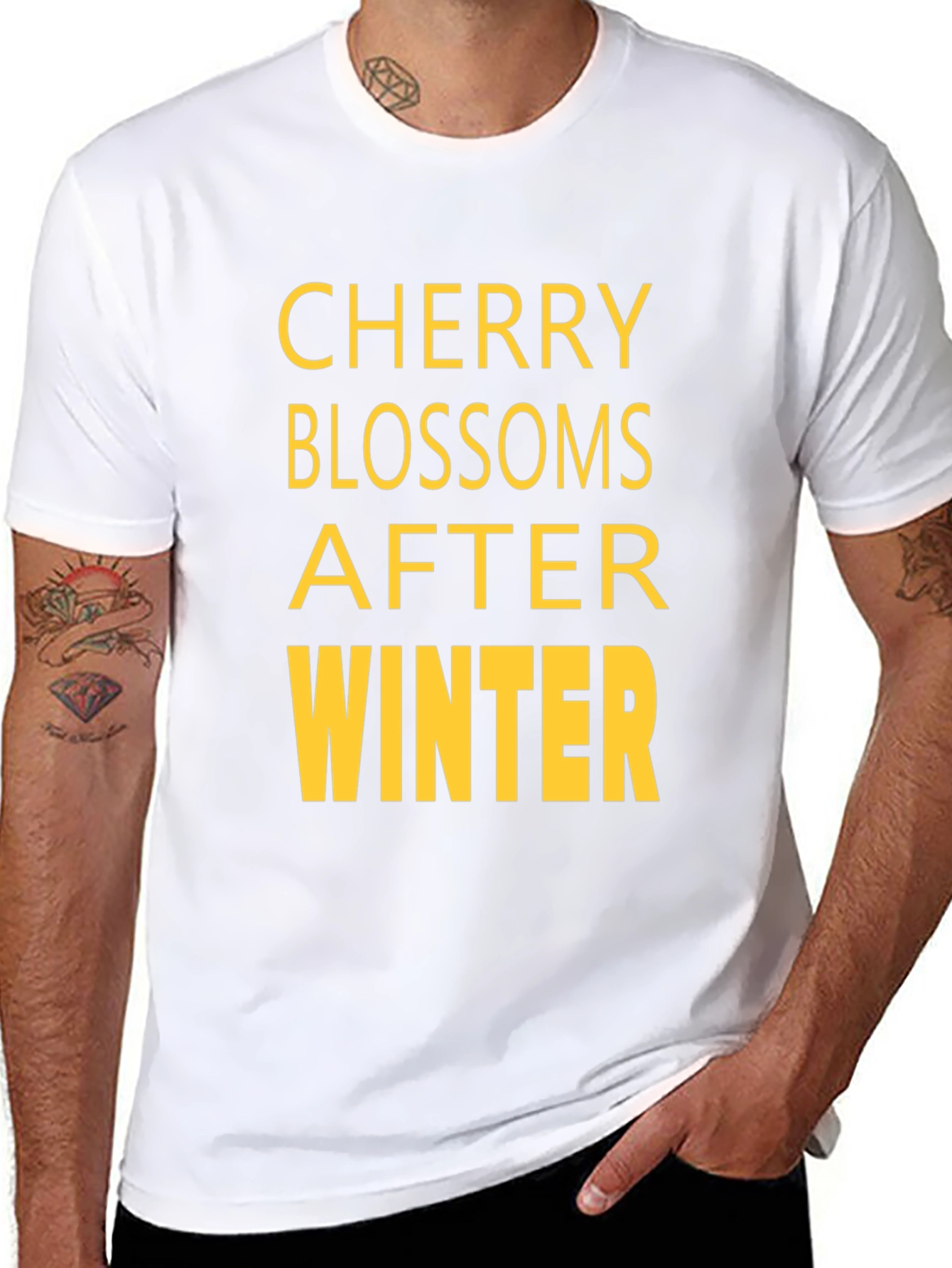 Cherry Blossoms After Winter Black T-Shirt
