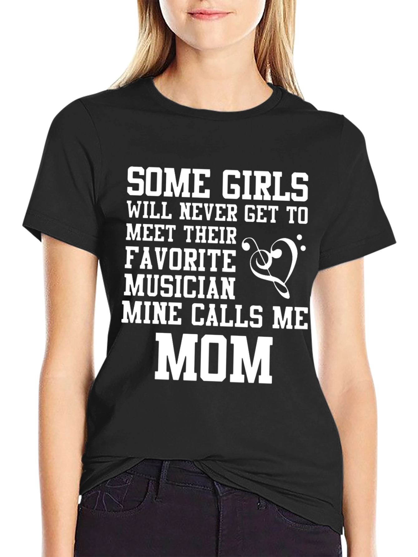 Musician Mom Graphic T-Shirt - Black Cotton Tee