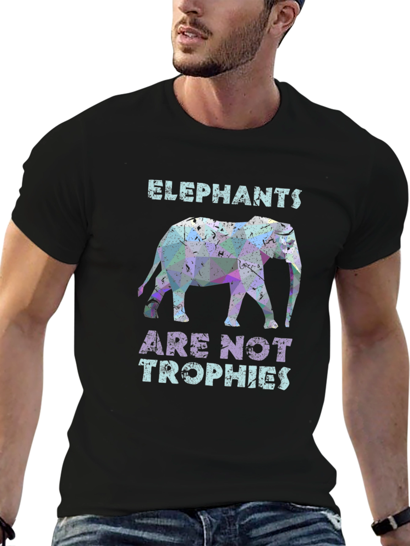 Elephant Graphic T-Shirt - Elephants Are Not Trophies