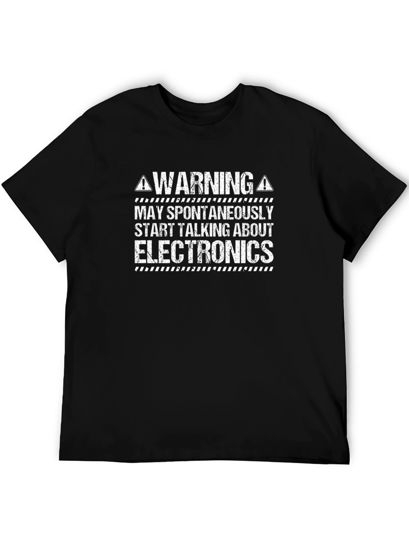 Electronics Warning Graphic Tee - Funny Geek T-Shirt