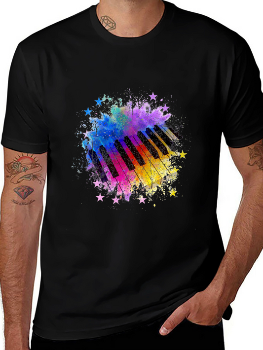 Colorful Piano Keys Graphic Tee - Unisex