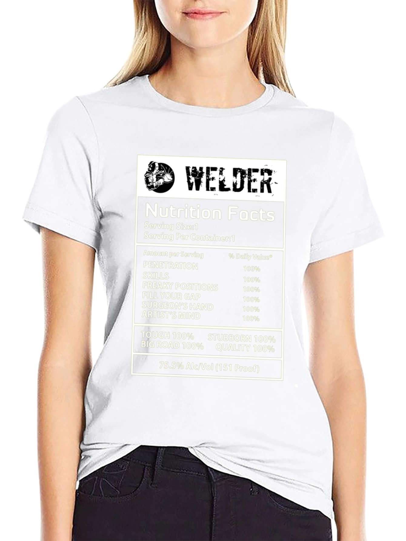 Welder Nutrition Facts Black T-Shirt