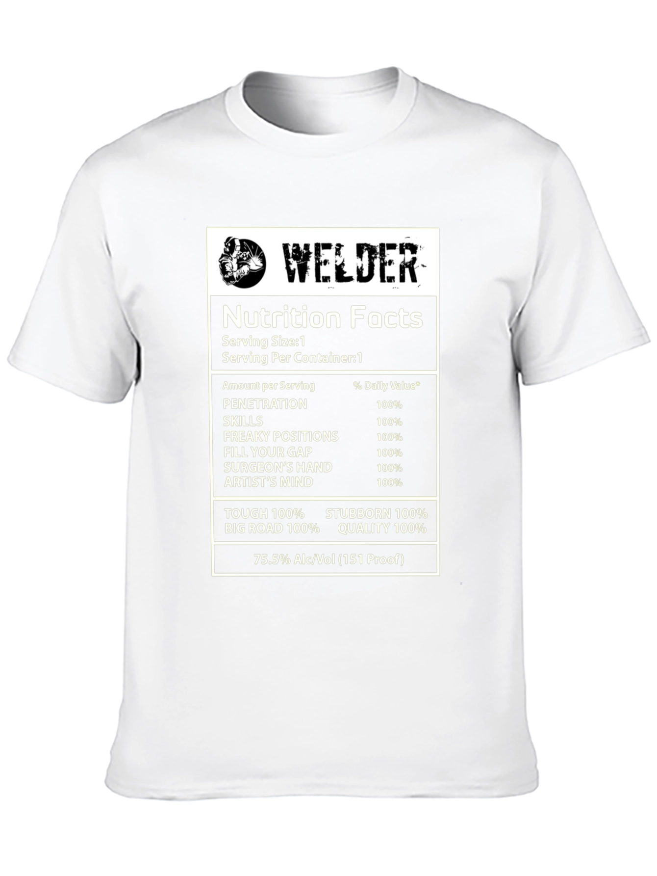 Welder Nutrition Facts Black T-Shirt