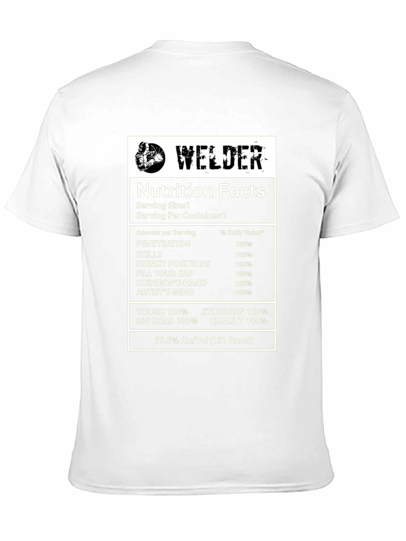 Welder Nutrition Facts Black T-Shirt