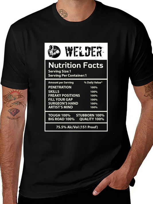 Welder Nutrition Facts Black T-Shirt